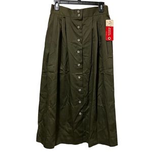 Vintage NWT Boston Traveler Green Button Down Skirt NOS